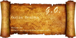 Gulis Orsika névjegykártya